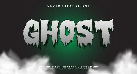 Ghost 3d editable text effect Template Stockillustratie