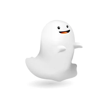 Ghost 3d vector illustration isolated on white background Stock Illustration