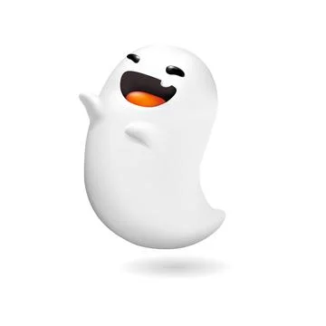 Ghost 3d vector illustration isolated on white background Illustrazione stock