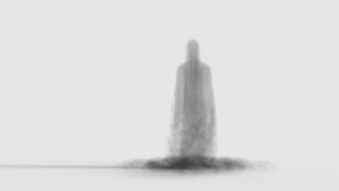 Ghost advances toward camera, vfx animation Vídeo Stock 343382596