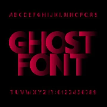 Ghost alphabet vector font. Type letters symbols and numbers. Stock Illustration