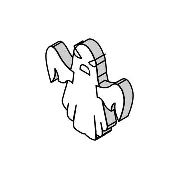 Ghost in amusement park isometric icon vector illustration Stock Illustration