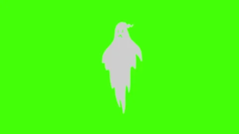 Ghost animation, flat design on green screen halloween elements Stock Footage 160482307