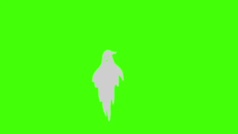 Ghost animation, flat design on green screen halloween elements Stock Footage 160482319
