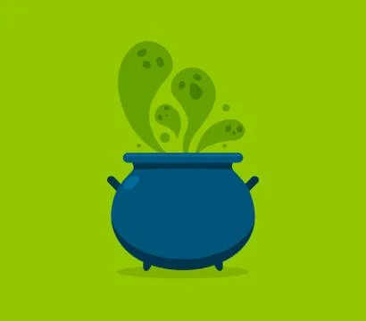 Ghost appear from the claudron Stock Illustration