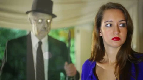 Ghost attack scary horror evil Vídeos de archivo 27221168