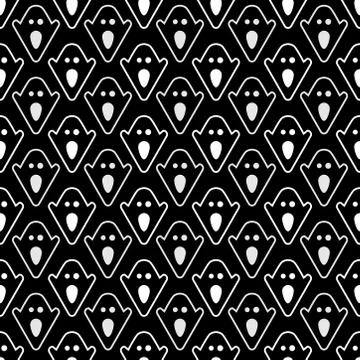 Ghost background Halloween seamless pattern Stock Illustration