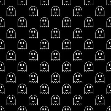 Ghost background Halloween seamless pattern Stock Illustration