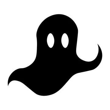 Ghost black vector icon on white background Illustrazione stock
