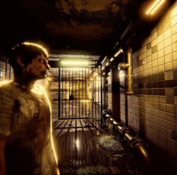 Ghost in boiler-house Stock Illustration