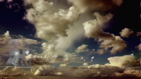 Ghost building in the clouds Stockbeeldmateriaal 68810867