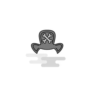 Ghost cap  Web Icon. Flat Line Filled Gray Icon Vector Stock Illustration