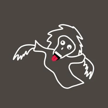 Ghost cartoon sketch Stock Illustration