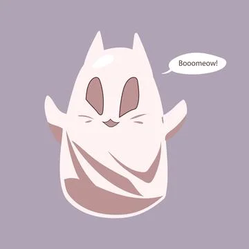 Ghost cat for halloween Illustrazione stock