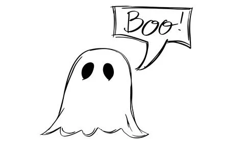 Ghost character boo text font evil cartoon icon ghost happy halloween day 3.. Stock Illustration