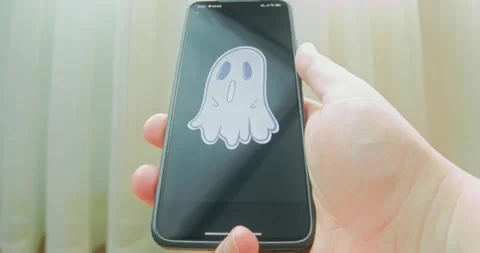 Ghost character fear symbol, presentation Stock Footage 313500558