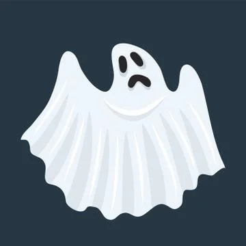 Ghost character. Halloween scary ghostly monster, dead boo spook and cute fun Stock-Illustration
