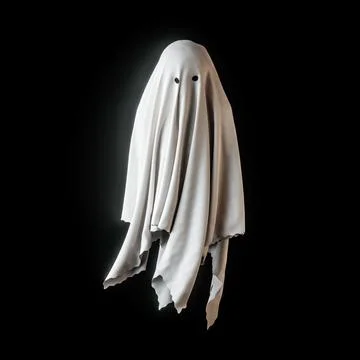 Ghost character isolated on black background Stock Illustration