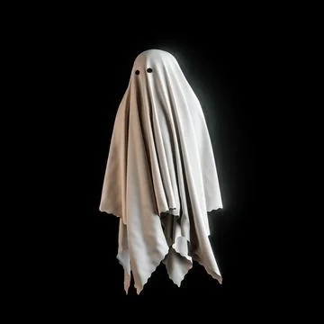 Ghost character isolated on black background Illustration