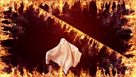 Ghost Cloth on Fire Stock Footage 211605982