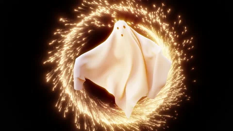 Ghost Cloth with Particle Portal Loop Stock Footage 208595235