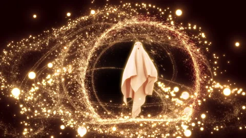 Ghost Cloth with Particle Trail Stock Footage 208599154