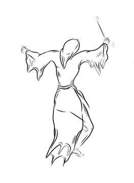 The Ghost of a conductor pattern of black lines on white background illustrat Stock Illustration