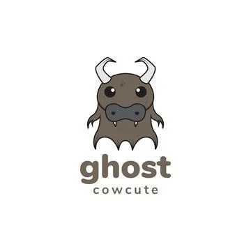 Ghost cow face logo design vector graphic symbol icon sign illustration cre.. Ilustración de archivo
