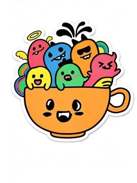 Ghost in a cup Illustrazione stock