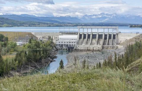 Ghost Dam on the Bow River Stock Photos