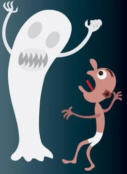 The ghost in the darkness Stock Illustration