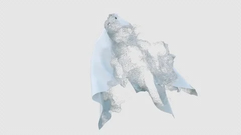 Ghost Disintegration Halloween Background Stock Footage 318714495