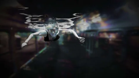 Ghost Diver in Tram Stock-Footage 69959256