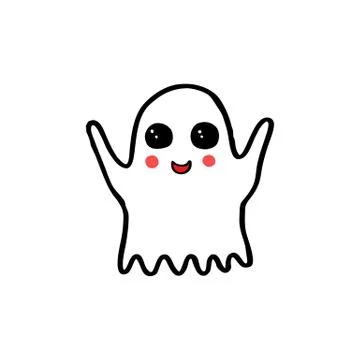 Ghost doodle icon, vector illustration Stock Illustration