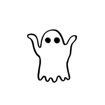 Ghost doodle icon, vector illustration Stock Illustration