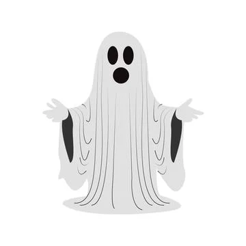 Ghost doodle on white Stock-Illustration