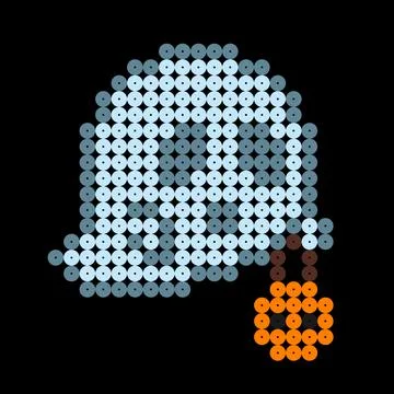 Ghost dots pattern. Vector illustration of pixel art. 스톡 일러스트