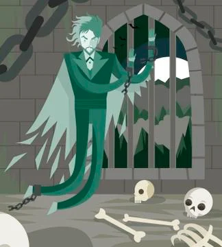 Ghost in dungeon Stock Illustration