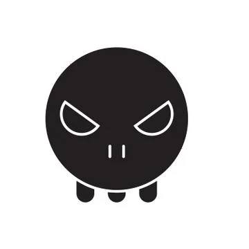 Ghost emoji black vector concept icon. Ghost emoji flat illustration, sign Stock Illustration