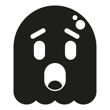 Ghost emoji fearing and screaming halloween icon Stock Illustration