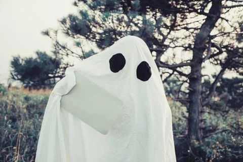 Ghost with empty poster Stock Photos