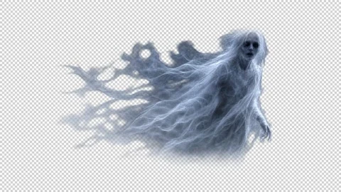 Ghost Facing Right STANDARD 12sec OPENSHOT ALPHA Vídeos de archivo 343578317