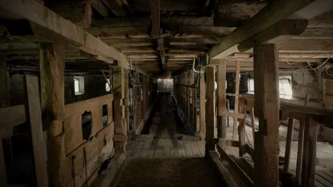 Ghost Farmer in Abandoned Barn Stock Footage 111202672