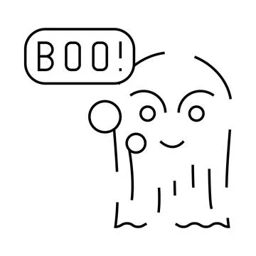 Ghost fear line icon vector illustration Stock Illustration