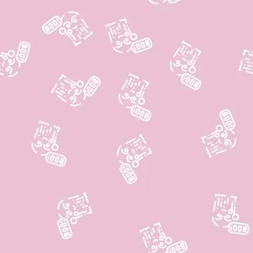 Ghost fear line vector seamless pattern Stock Illustration