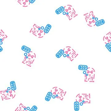 Ghost fear vector seamless pattern Stock Illustration