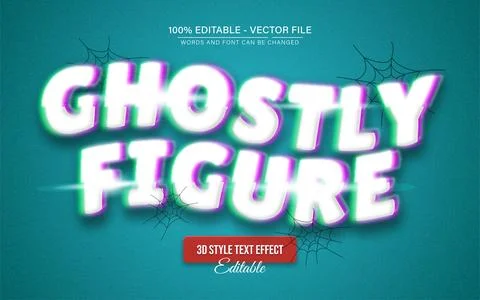 Ghost figure blurred text effect editable Stock Illustration