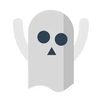 Ghost flat clipart vector illustration Stock Illustration