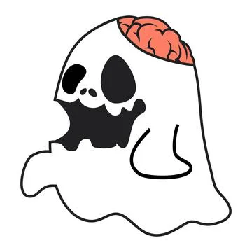 Ghost Flat Design Icon vector Stock Illustration