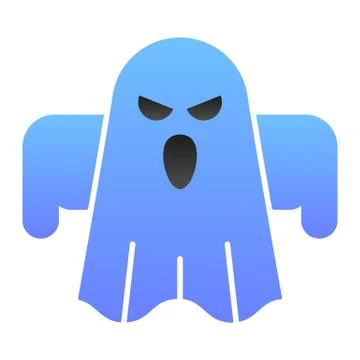 Ghost flat icon. Scary night evil monster. Halloween party vector design concept Stock Illustration